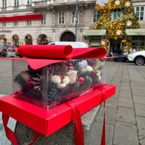 Geschenkbox mit Erdbeeren in Schokolade