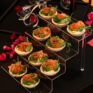 Tartelette mit Lachs und rotem Kaviar