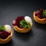 Tartelette mit Roter Rübe & Mini-Mozzarella