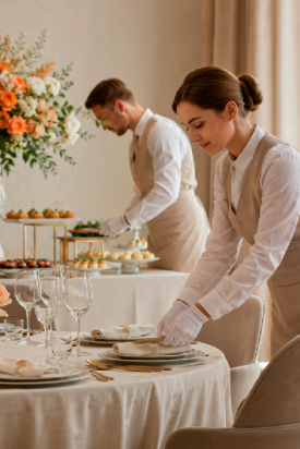 Service, Ablauf & Personal